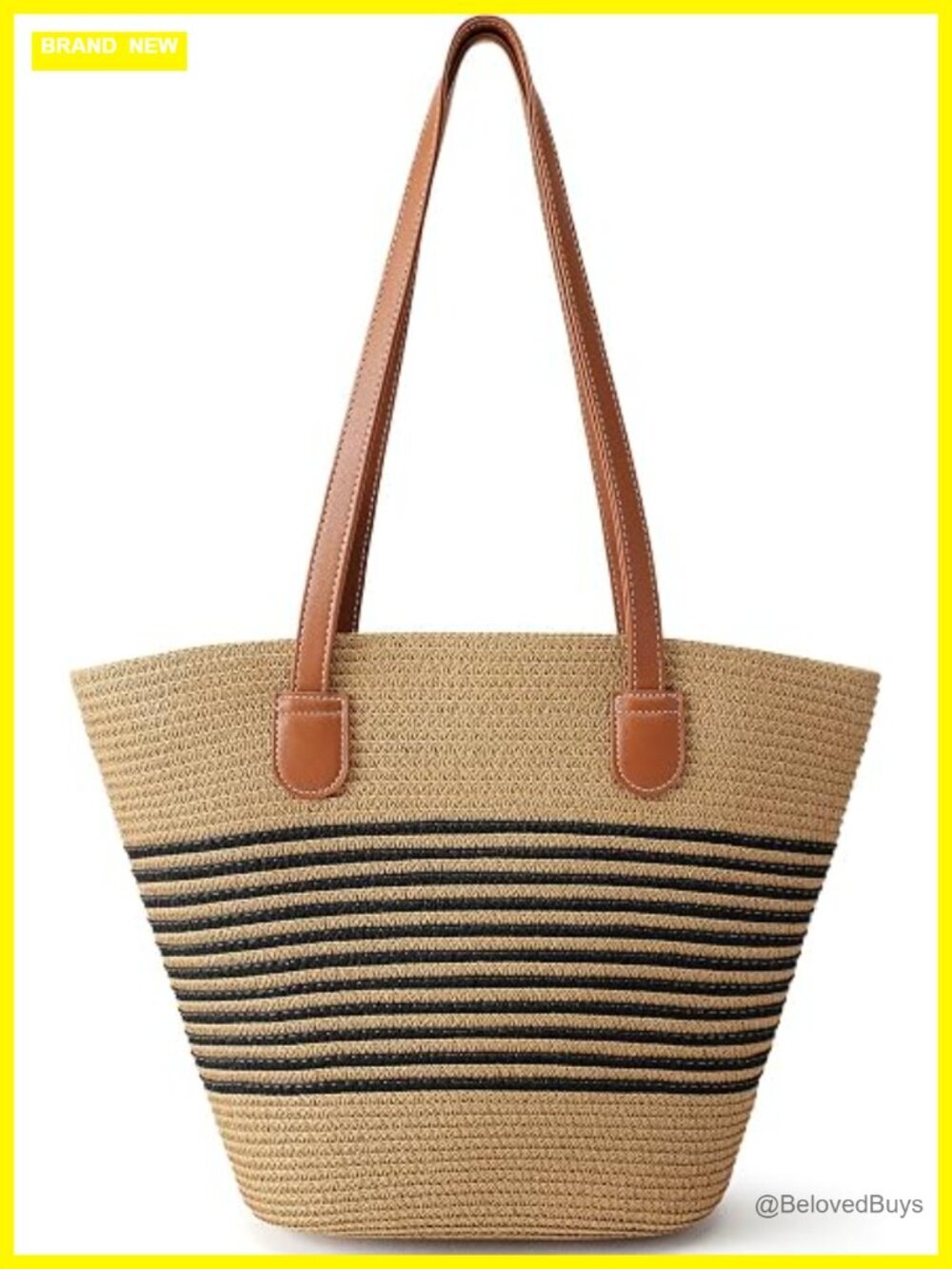 Large Straw Beach Tote Shoulder Bag Lightweight Woven Purse for Summer Travel